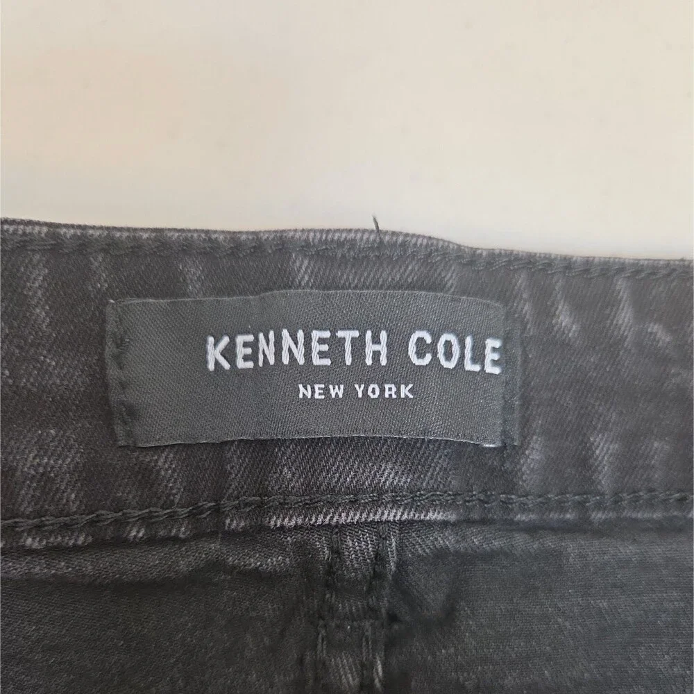 Kenneth Cole Men Black Jeans Straight Leg Fit 38X32 Stretch New York NEW